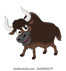 Ilustração de desenho animado animal bonito Yak