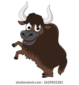 Ilustração de desenho animado animal bonito Yak