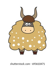 Cute yak cartoon