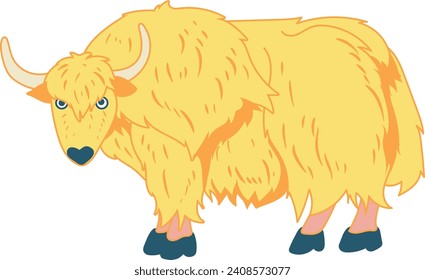 cute yak vector cartoon illustration