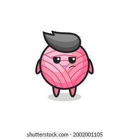 cute yarn ball character with suspicious expression , cute style design for t shirt, sticker, logo element