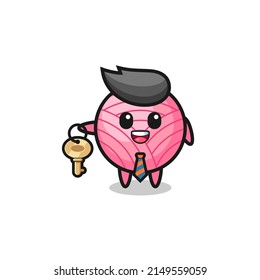 cute yarn ball as a real estate agent mascot , cute design