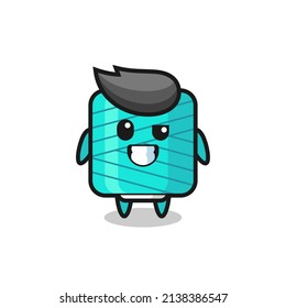 cute yarn spool mascot with an optimistic face , cute style design for t shirt, sticker, logo element