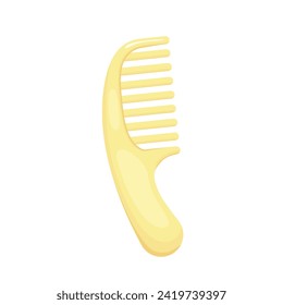 Cute yellow baby comb. Simple cartoon isolated vector icon.  