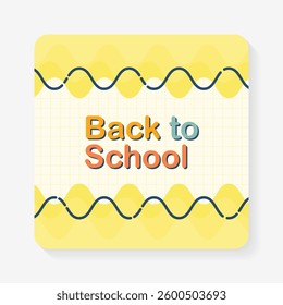 cute yellow background template isolated