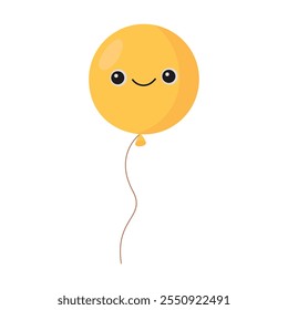 Cute yellow balloon with smiling face