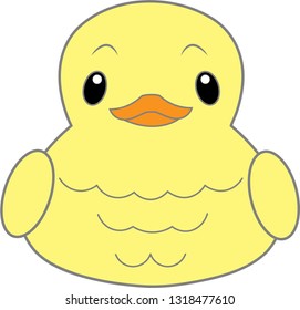 Cute yellow bath duck vector. duck flat icon. clipboard duck