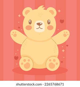 cute yellow bear happy character