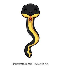 Cute yellow bellied sea snake cartoon