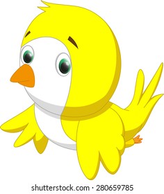 cute yellow bird cartoon