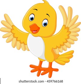 Cute yellow bird cartoon