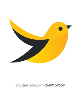 Cute Yellow Bird Logo Design