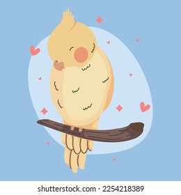 cute yellow bird lover character