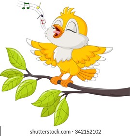Bird Singing Vector Art & Graphics
