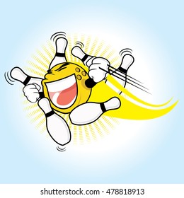 Cute Yellow Bowling Ball Vector