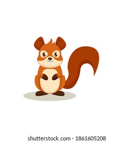 Cute yellow brown squirrel forest animal