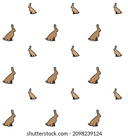cute yellow bunny vactor illustration on white background. rabbit icon graphic design seamless pattern for easter season, textile, print and card