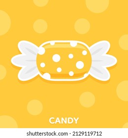 Cute yellow candy, Vector, Illustration.
