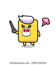 cute yellow card grandpa is getting angry , cute style design for t shirt, sticker, logo element