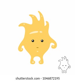 Cute yellow Cartoon Monster