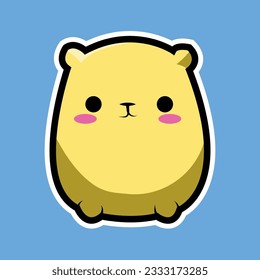 cute yellow cat kawaii cartoon sticker for children toys