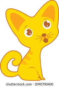 Cute Yellow Cat Vector Design