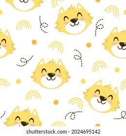 Cute yellow cats pattern illustration design