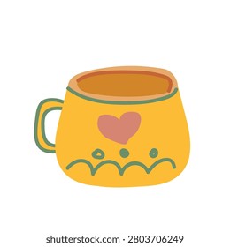 Cute yellow ceramic mug