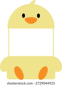 Cabine de Caracteres e Quadro para Texto do Filhote Amarelo Bonito
