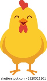 Cute yellow chick with a happy expression, perfect for farm or Easter themes