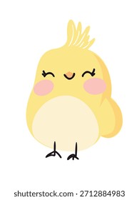 cute yellow chick standing in grass illustration