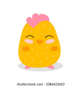 Cute. Yellow chicken. Bright. Scandinavian style. For your design.