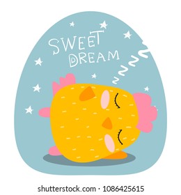 Cute. Yellow chicken. Bright. Scandinavian style. For your design.