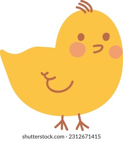 Cute yellow chicken little Easter chick art.