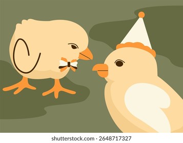 Ilustração de vetor de pintos amarelos bonitos