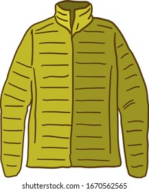 Cute yellow coat, illustration, vector on white background.