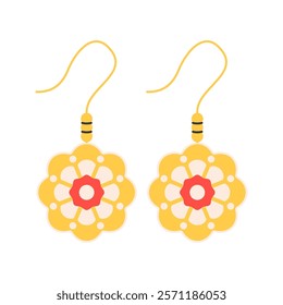 Cute Yellow Daisy Earrings Illustration