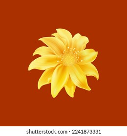 vector de flor de margarita amarillo lindo