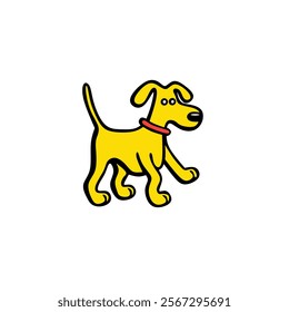 cute yellow dog logo design