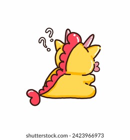 Cute yellow dragon illustration, animal of the year for special chinese new year or imlek