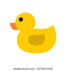 Cute yellow duck cartoon icon flat vector design