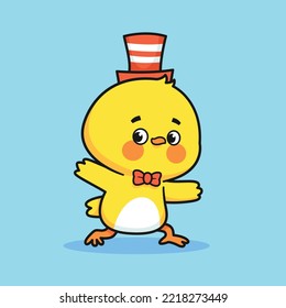 Cute Yellow Duck Cartoon Vector