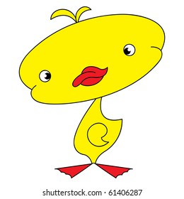 Cute yellow duckling.