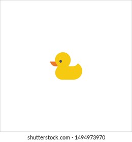 Cute yellow duckling icon design. Vector illustration. Duck