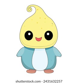 Cute yellow dumpling cartoon character