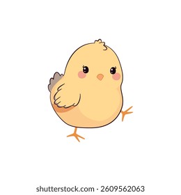 Cute yellow Easter chick - vector illustration.