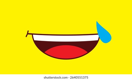 Cute Yellow Emoticon Face Vector - Cartoon Emoji Illustration. Suitable for use as background elements, in mobile apps, laptops, smartwatches, and other digital projects.