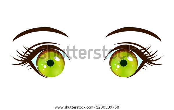 Cute Yellow Eyes Cartoon Style Colorful Stock Vector (Royalty Free ...