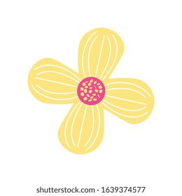 cute yellow flower icon isolated. vector illustration