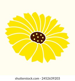 Ilustración vectorial de iconos de flores amarillas lindas